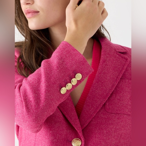 NWT J.Crew Shrunken-fit Blazer In Pink English Wool - Picture 2 of 6